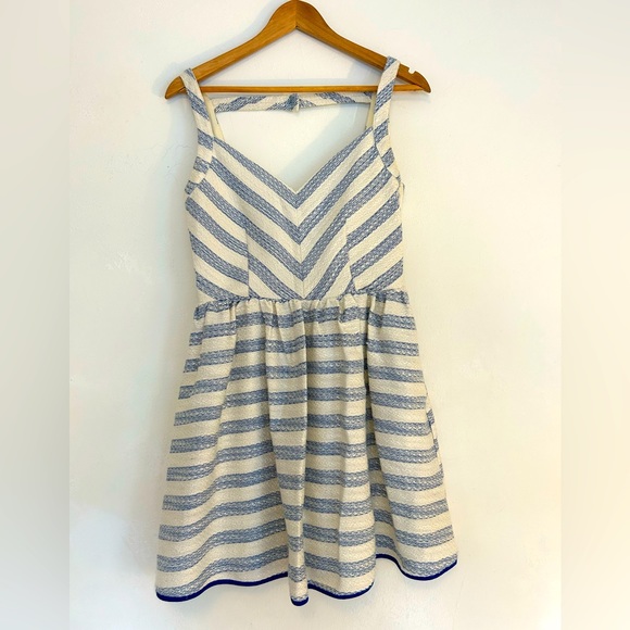 Line & Dot Dresses & Skirts - 🧵 NWOT LINE & DOT Mini Dress Blue White Nautical Gold Thread